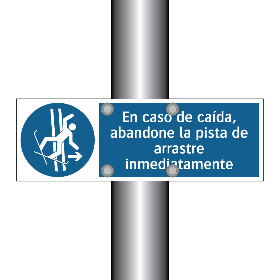 En caso de caída, abandone la pista de arrastre inmediatamente