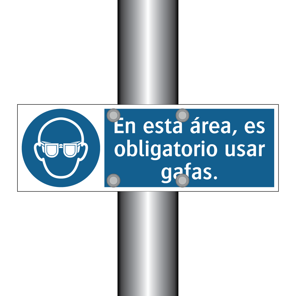 En esta área, es obligatorio usar gafas.