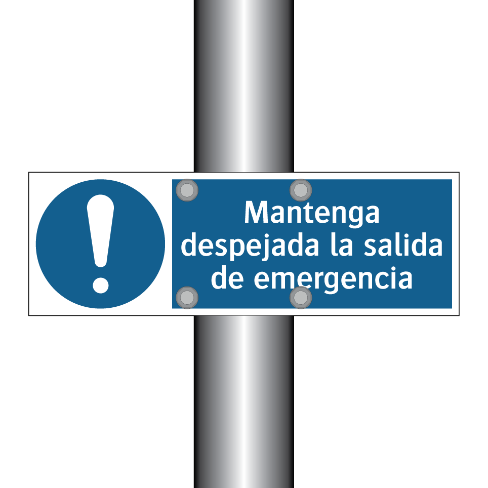 Mantenga despejada la salida de emergencia