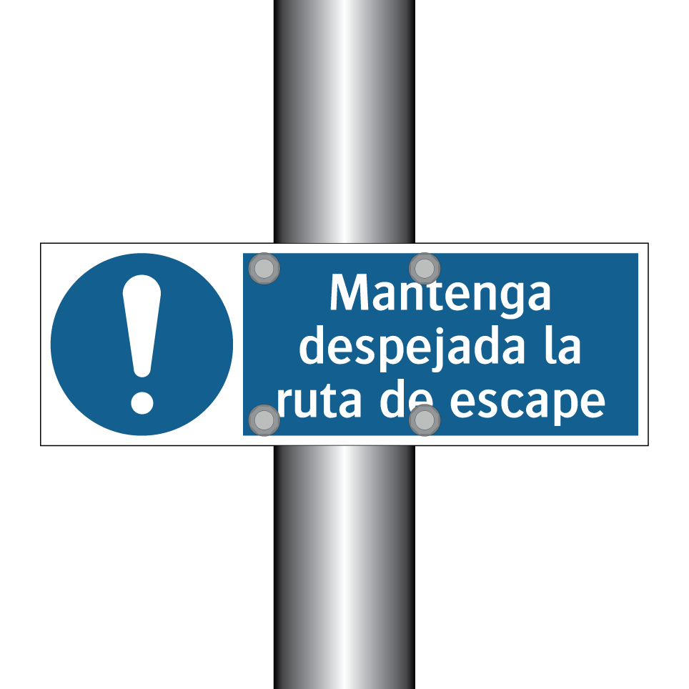 Mantenga despejada la ruta de escape