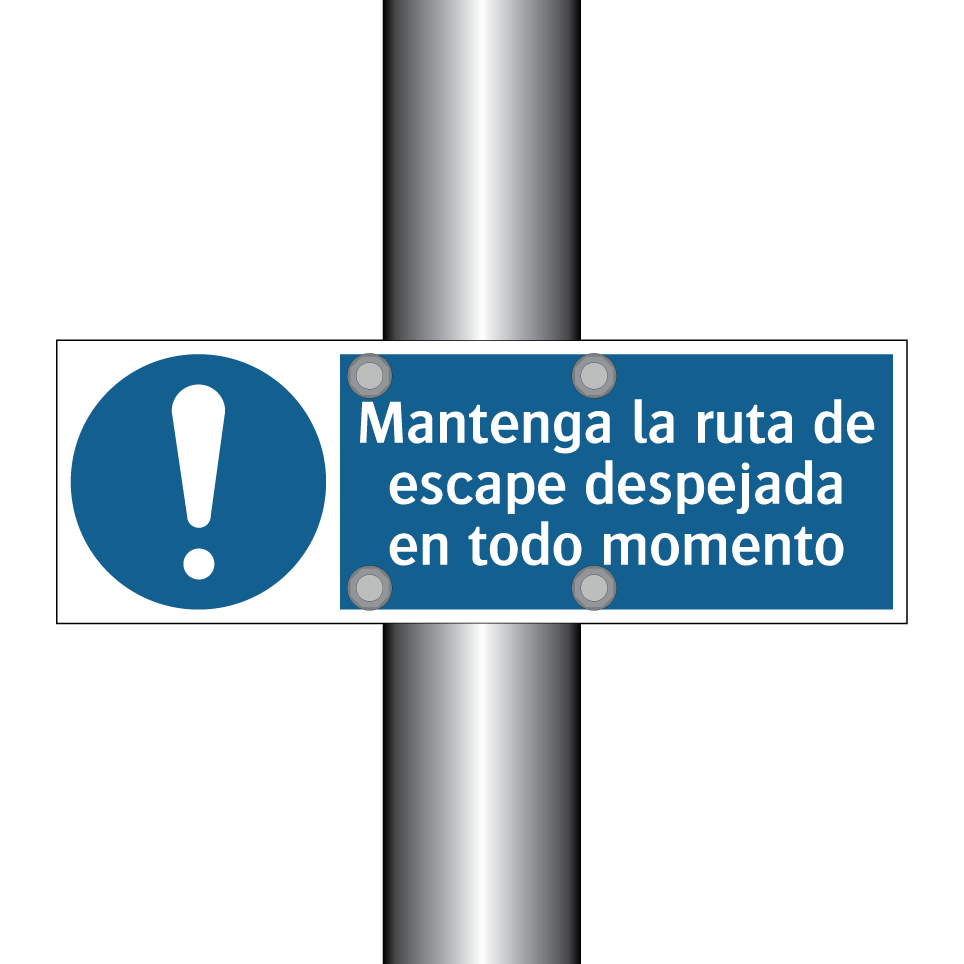 Mantenga la ruta de escape despejada en todo momento