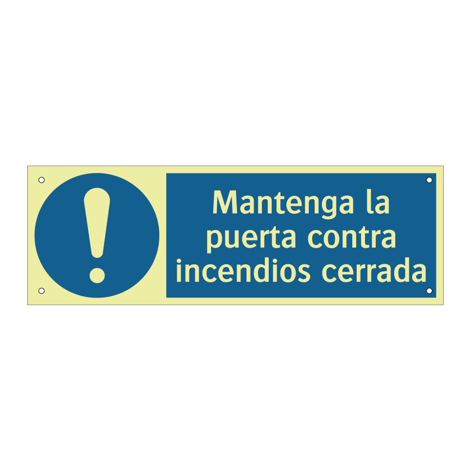 Mantenga la puerta contra incendios cerrada