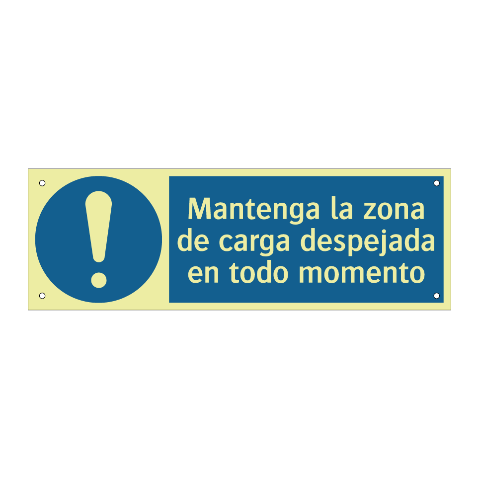 Mantenga la zona de carga despejada en todo momento