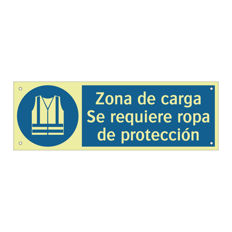 Zona de carga Se requiere ropa de protección