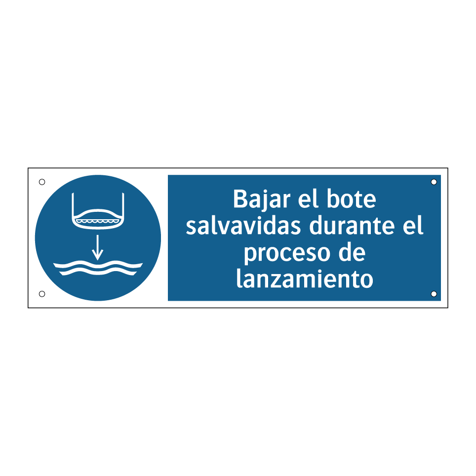Bajar el bote salvavidas durante el proceso de lanzamiento