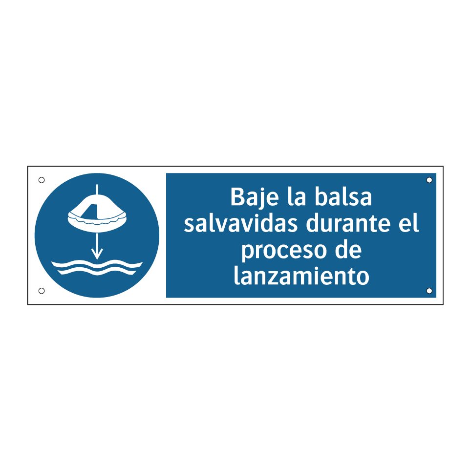 Baje la balsa salvavidas durante el proceso de lanzamiento