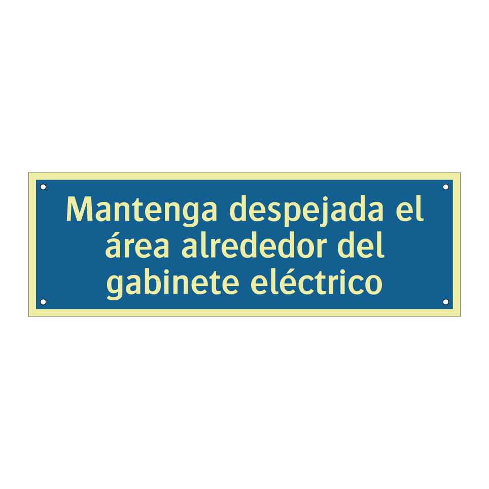 Mantenga despejada el área alrededor del gabinete eléctrico