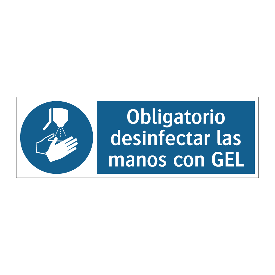 Obligatorio desinfectar las manos con GEL