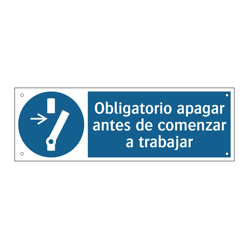 Obligatorio apagar antes de comenzar a trabajar