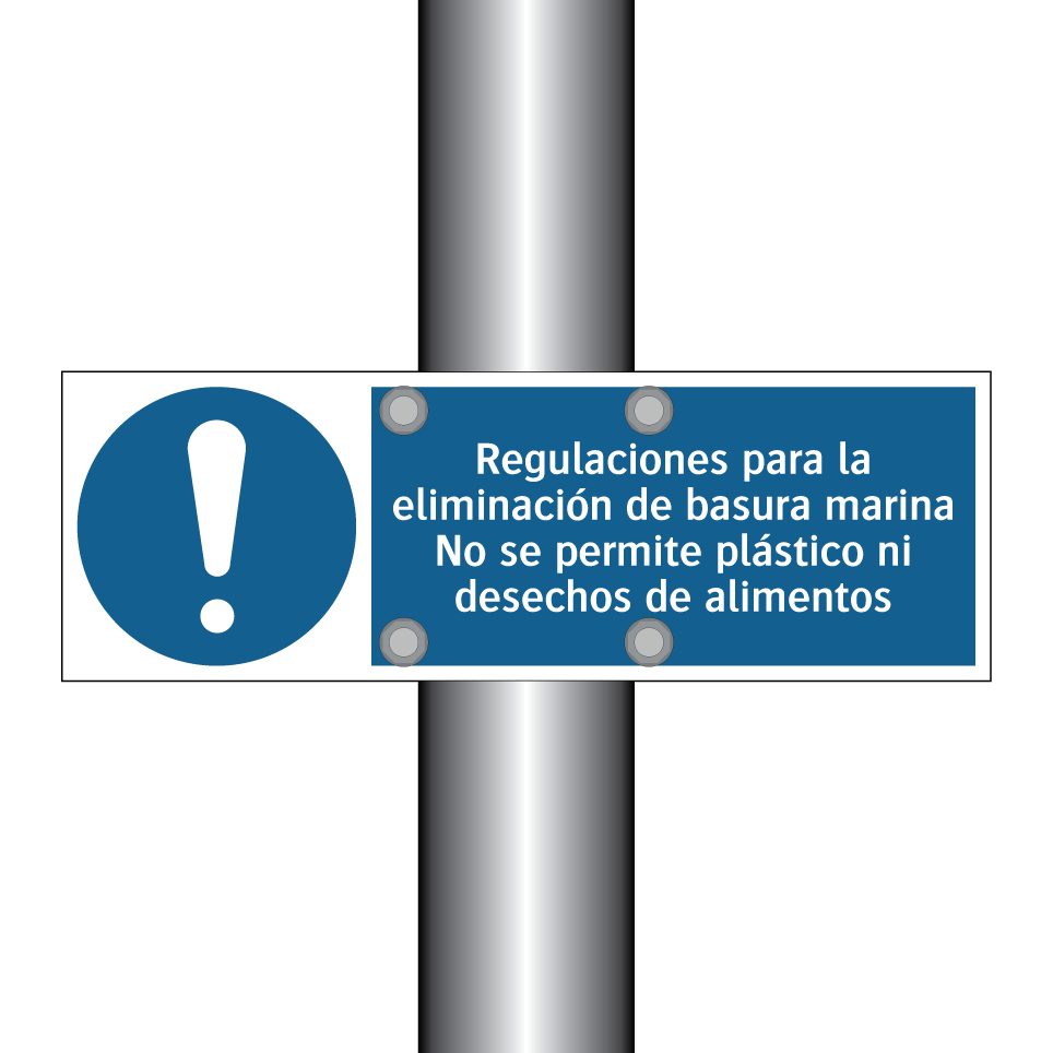Regulaciones para la eliminación de basura marina No se permite plástico ni desechos de alimentos