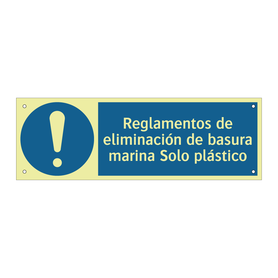 Reglamentos de eliminación de basura marina Solo plástico