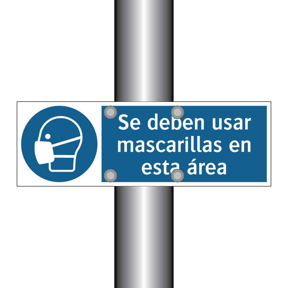Se deben usar mascarillas en esta área