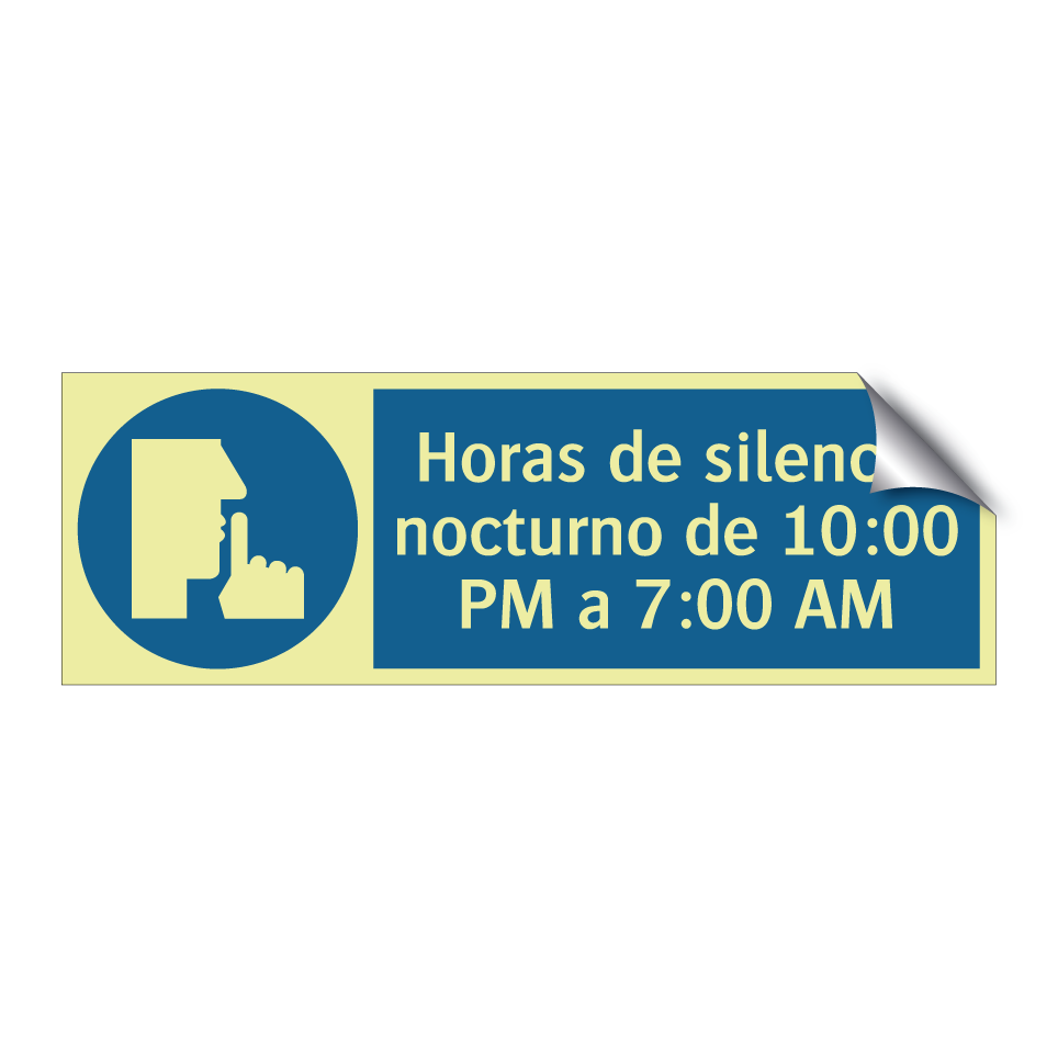 Horas de silencio nocturno de 10:00 PM a 7:00 AM