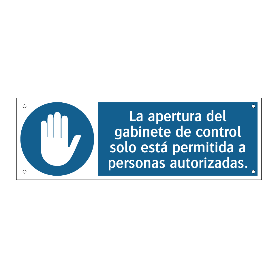 La apertura del gabinete de control solo está permitida a personas autorizadas.