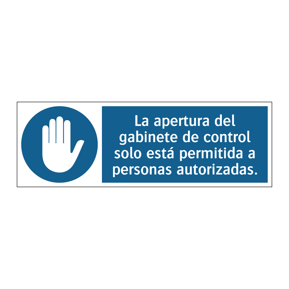 La apertura del gabinete de control solo está permitida a personas autorizadas.