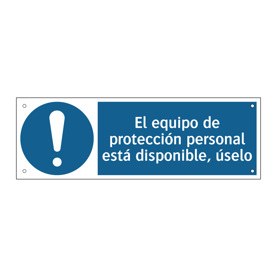 El equipo de protección personal está disponible, úselo