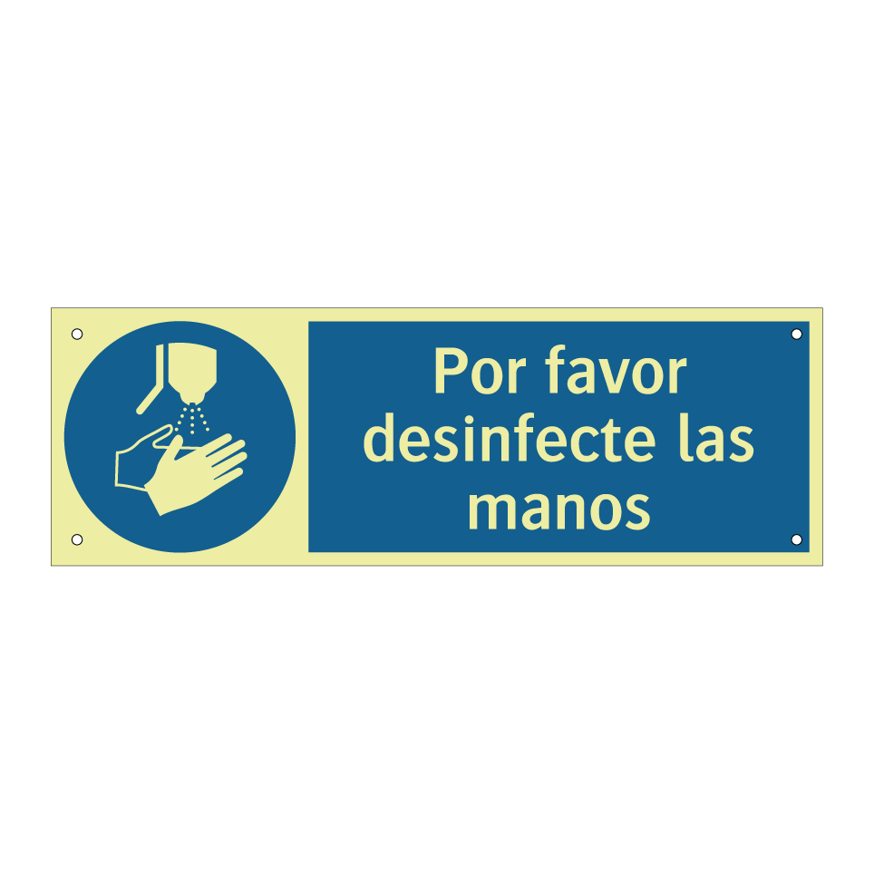 Por favor desinfecte las manos