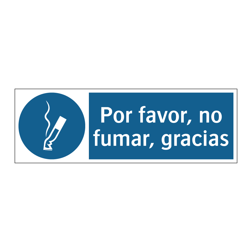 Por favor, no fumar, gracias