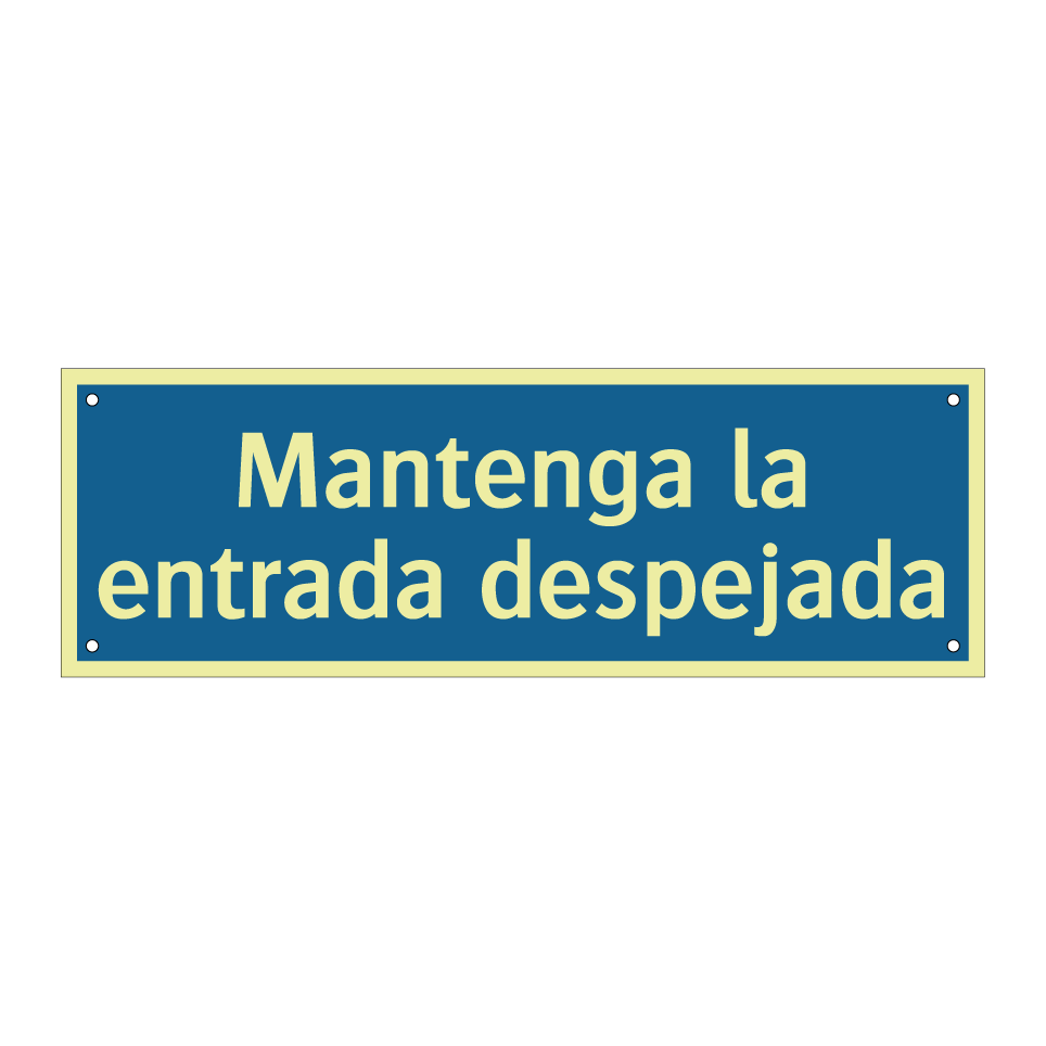 Mantenga la entrada despejada