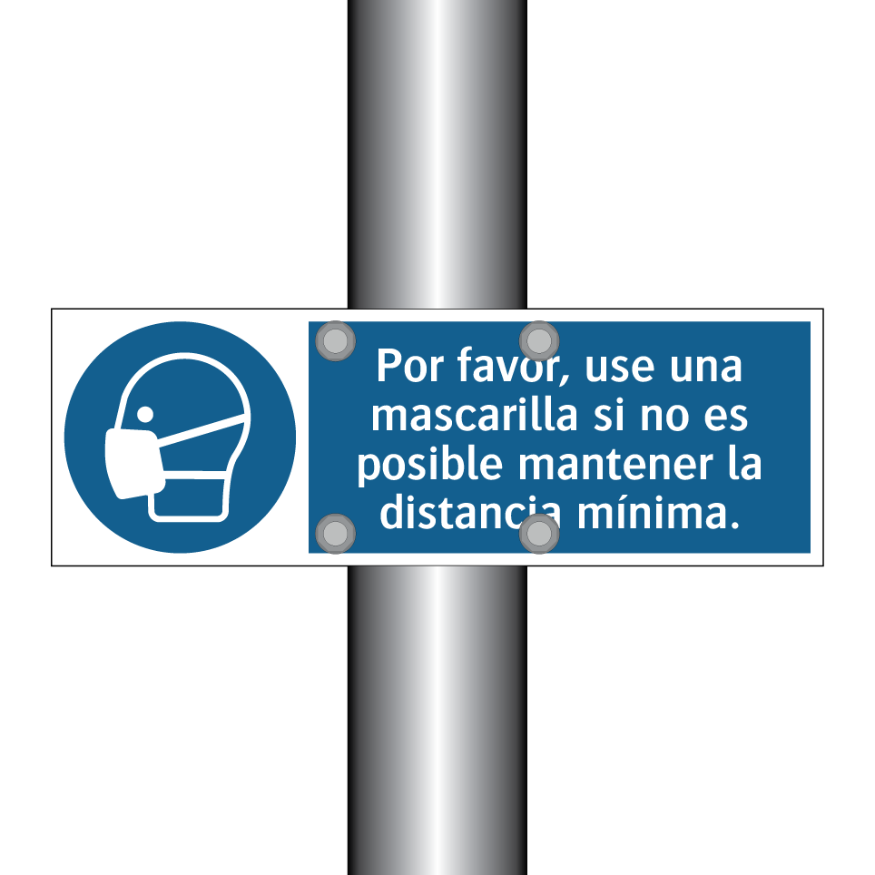Por favor, use una mascarilla si no es posible mantener la distancia mínima.