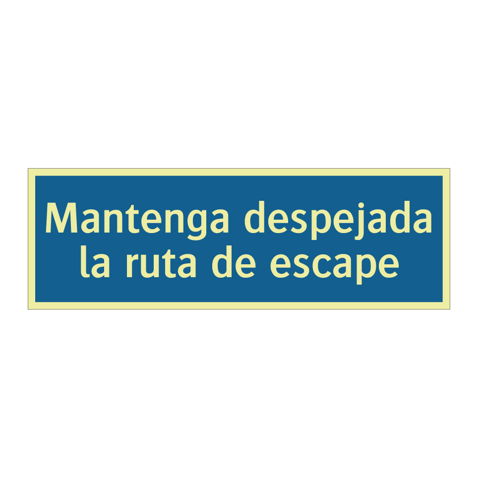 Mantenga despejada la ruta de escape