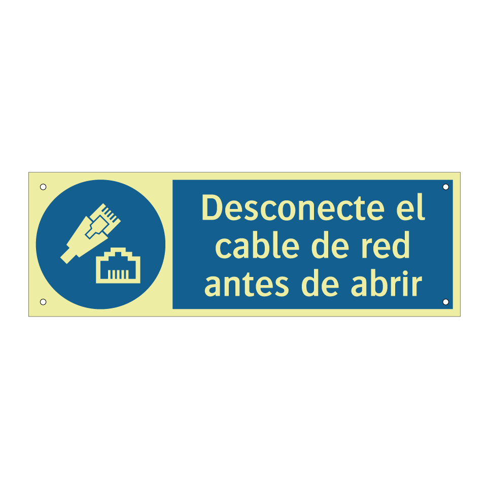 Desconecte el cable de red antes de abrir