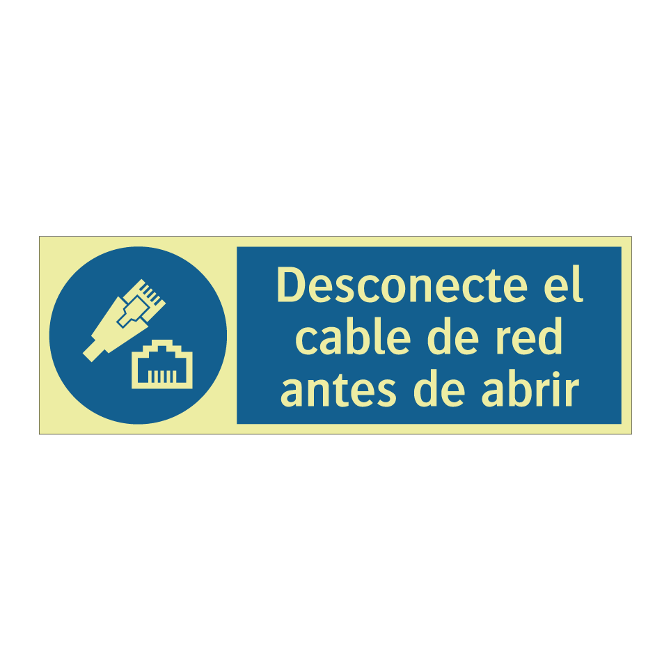 Desconecte el cable de red antes de abrir