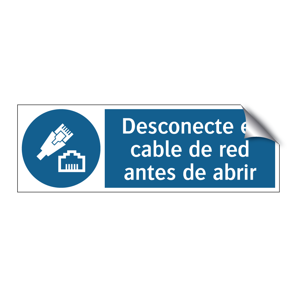Desconecte el cable de red antes de abrir