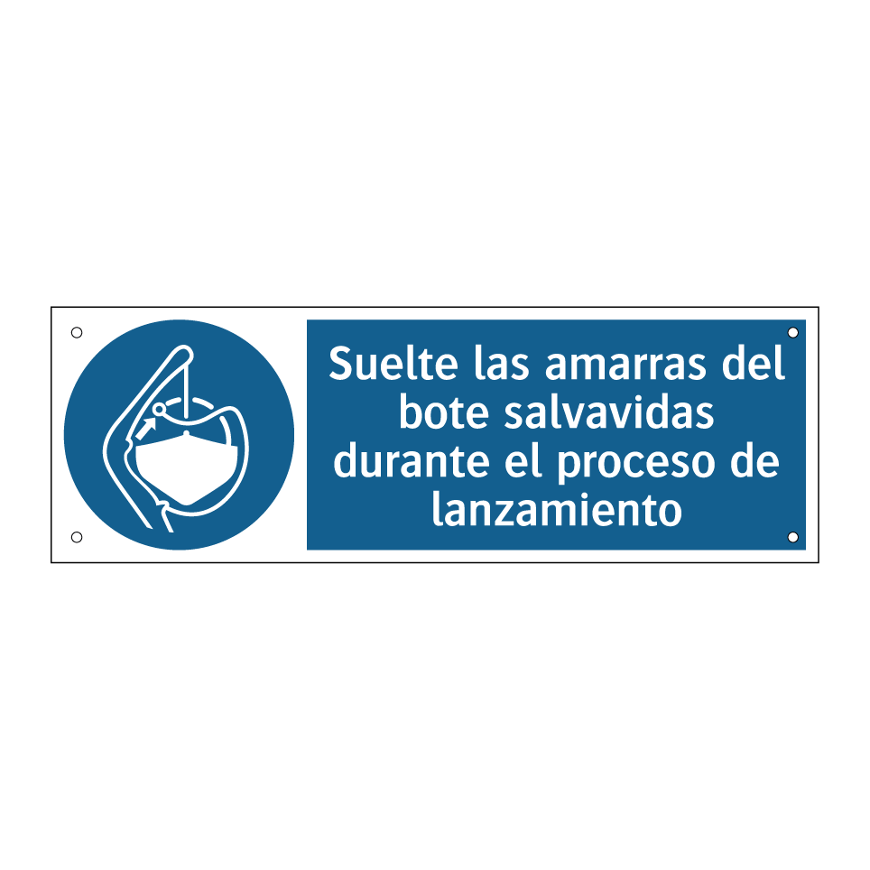 Suelte las amarras del bote salvavidas durante el proceso de lanzamiento