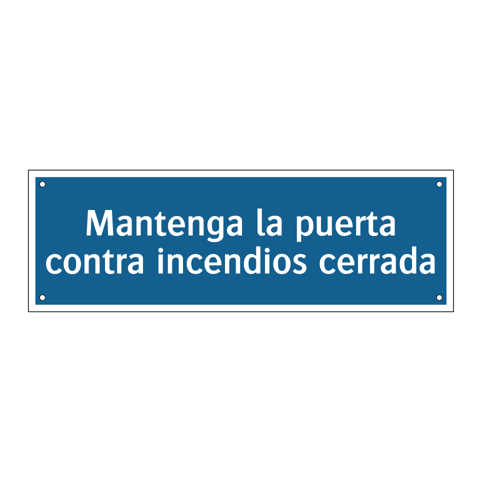 Mantenga la puerta contra incendios cerrada