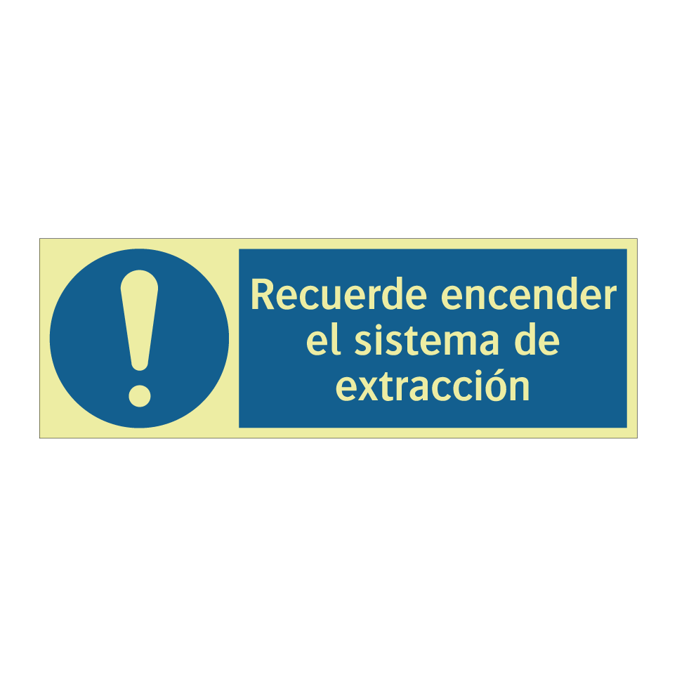 Recuerde encender el sistema de extracción