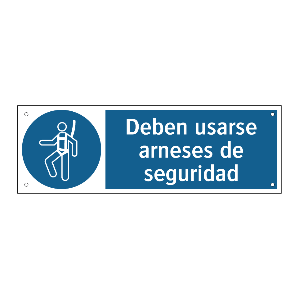 Deben usarse arneses de seguridad