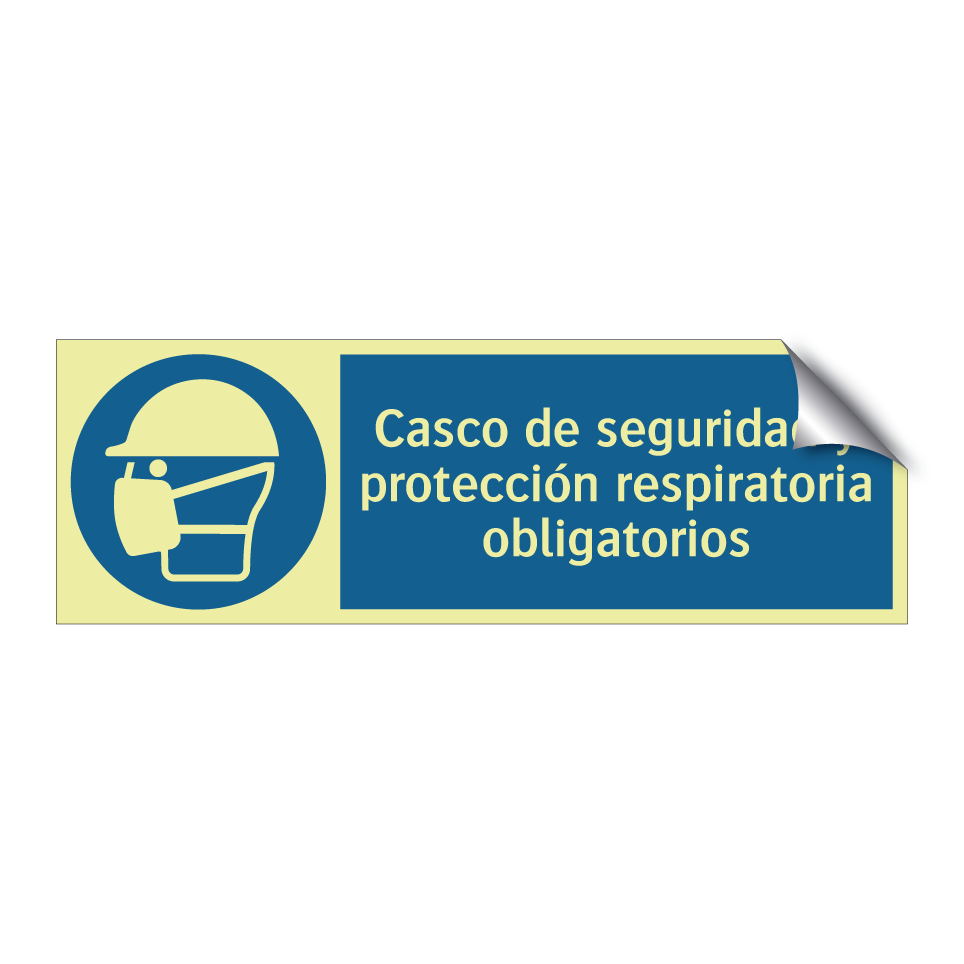 Casco de seguridad y protección respiratoria obligatorios