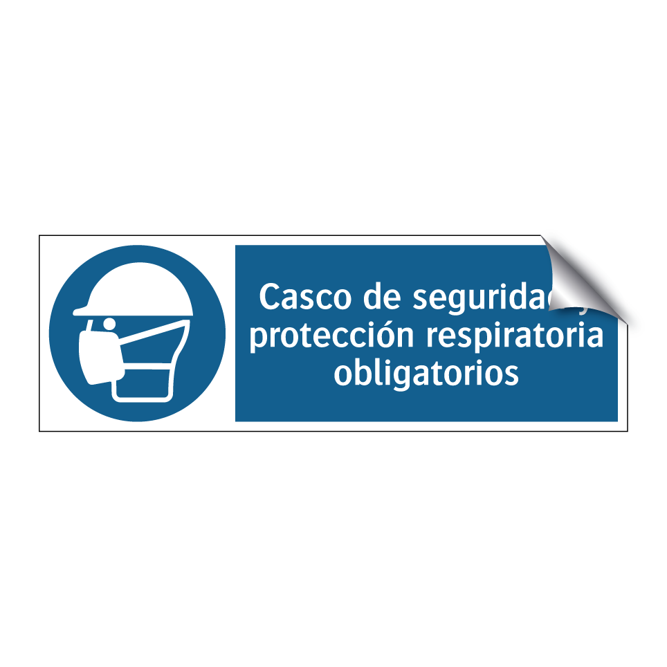 Casco de seguridad y protección respiratoria obligatorios