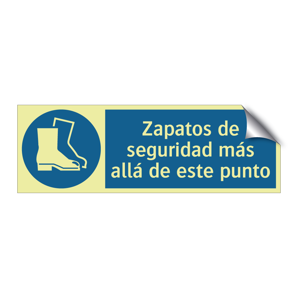 Zapatos de seguridad más allá de este punto