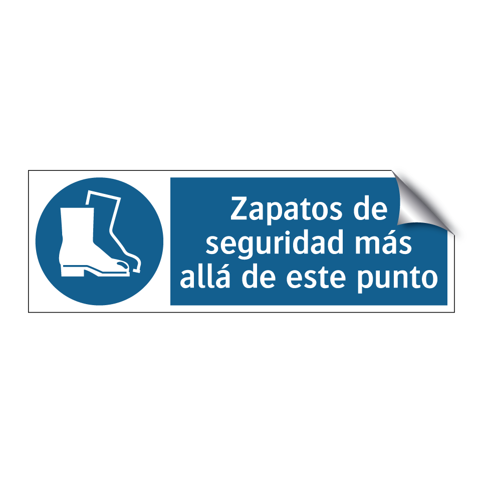 Zapatos de seguridad más allá de este punto