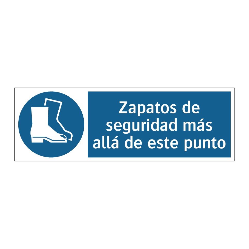 Zapatos de seguridad más allá de este punto