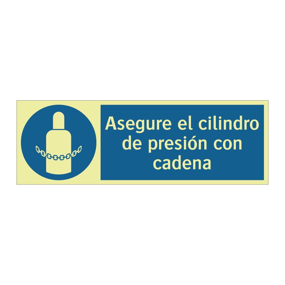 Asegure el cilindro de presión con cadena