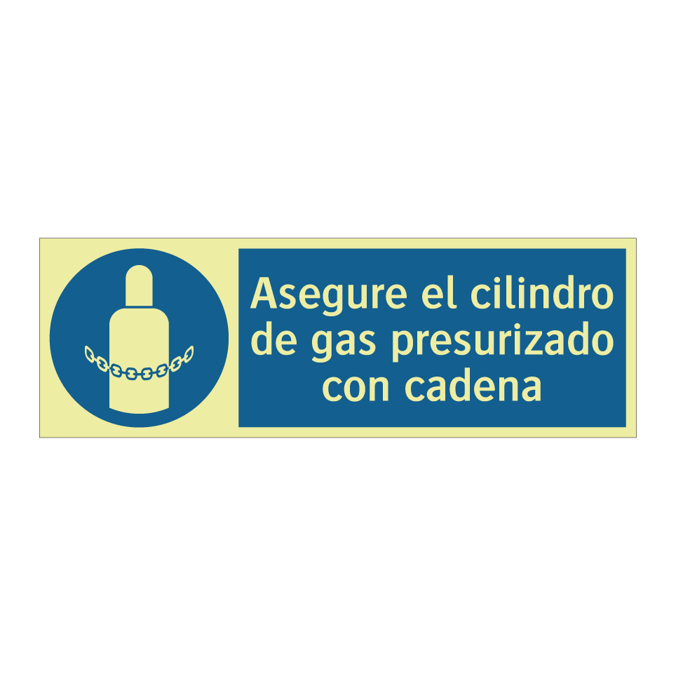 Asegure el cilindro de gas presurizado con cadena