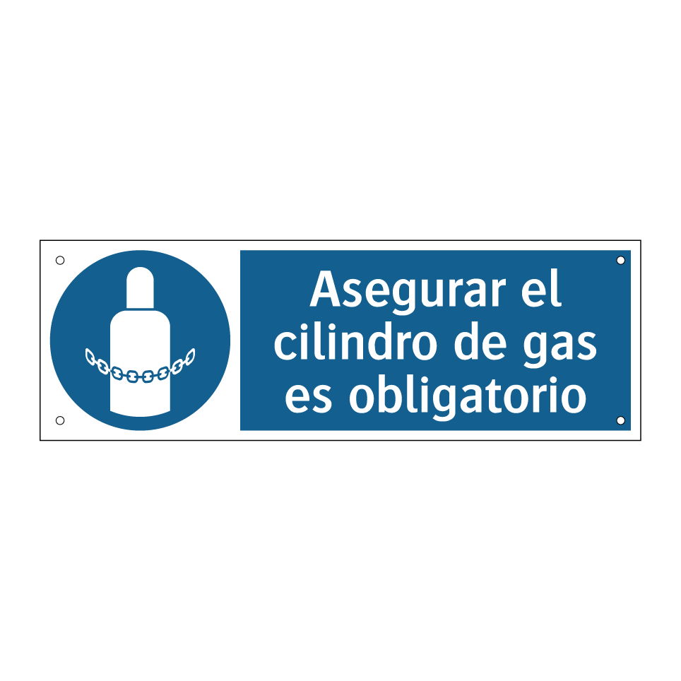 Asegurar el cilindro de gas es obligatorio