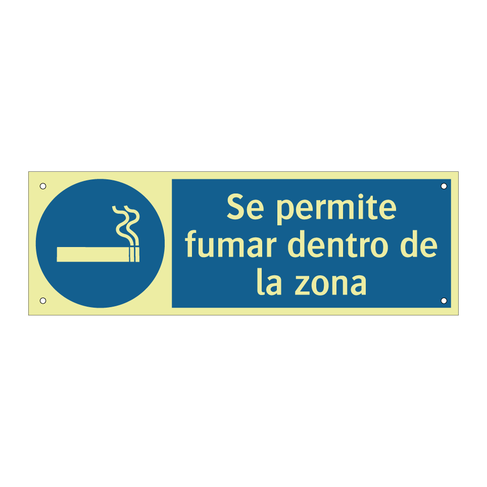 Se permite fumar dentro de la zona