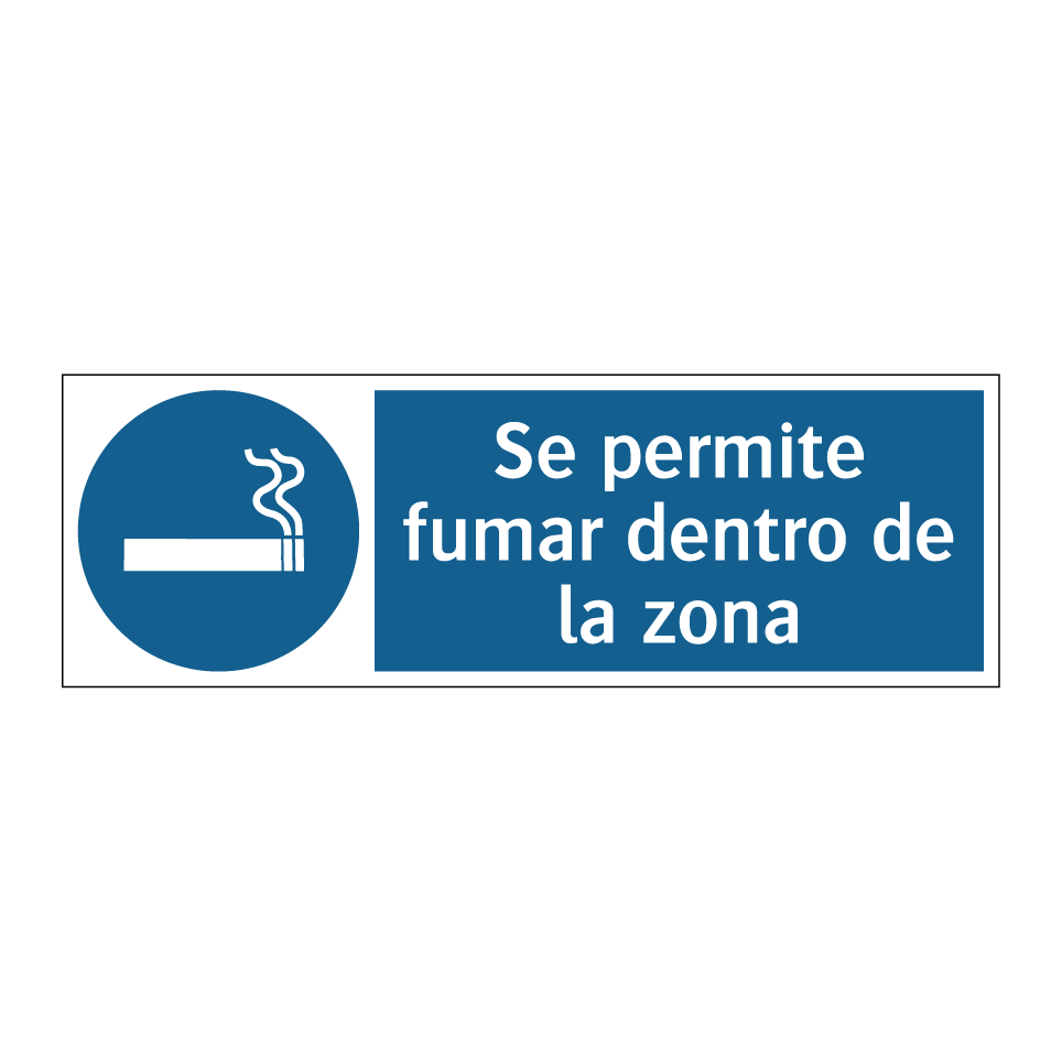 Se permite fumar dentro de la zona
