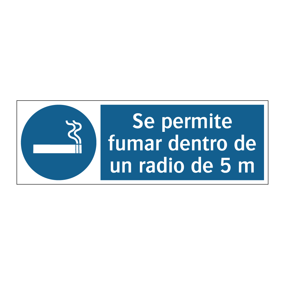 Se permite fumar dentro de un radio de 5 m