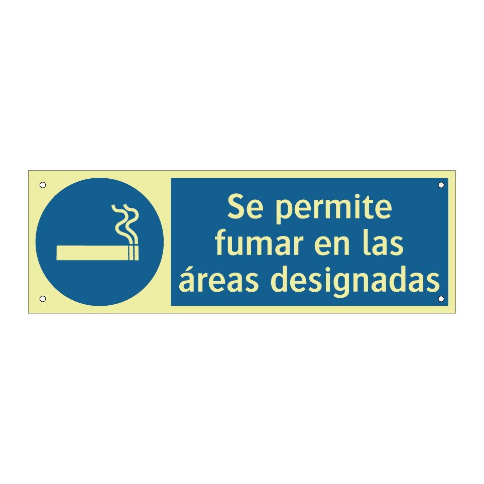 Se permite fumar en las áreas designadas