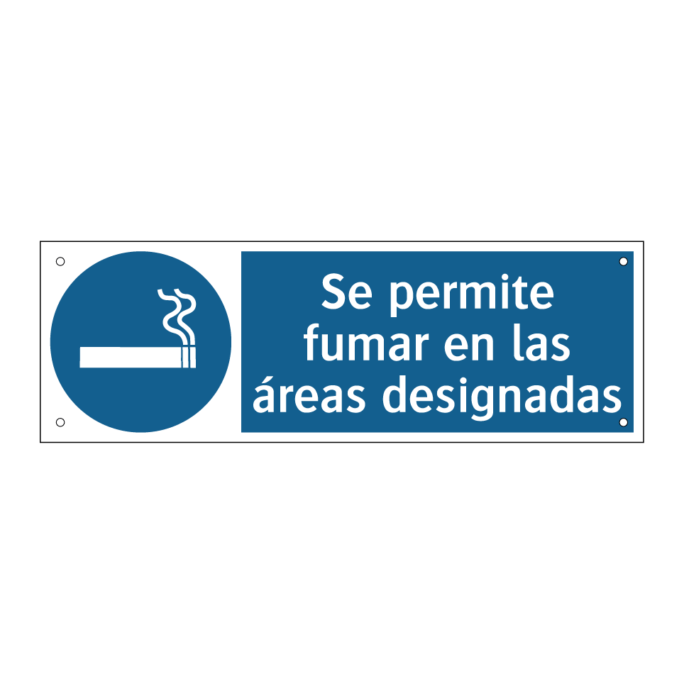 Se permite fumar en las áreas designadas