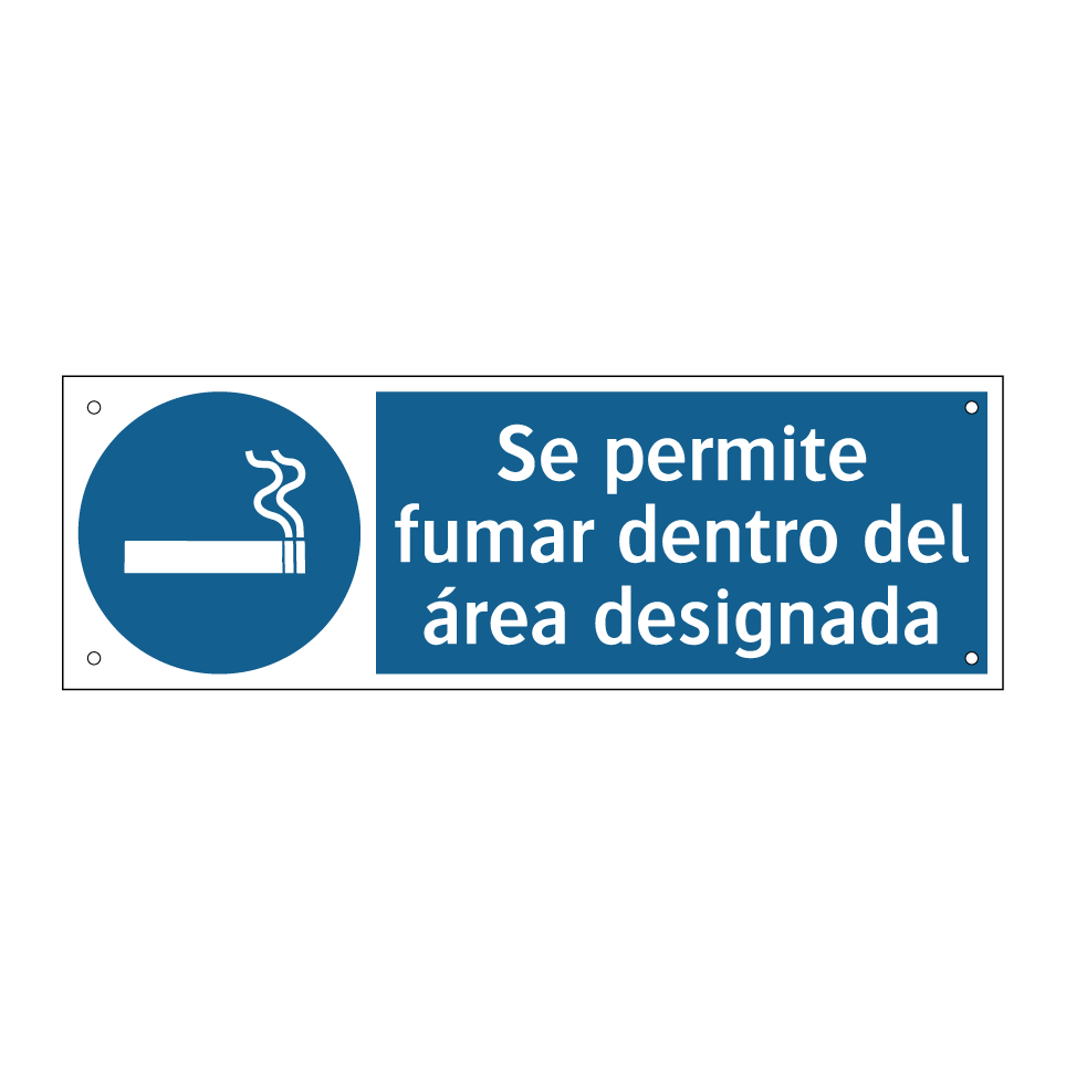 Se permite fumar dentro del área designada