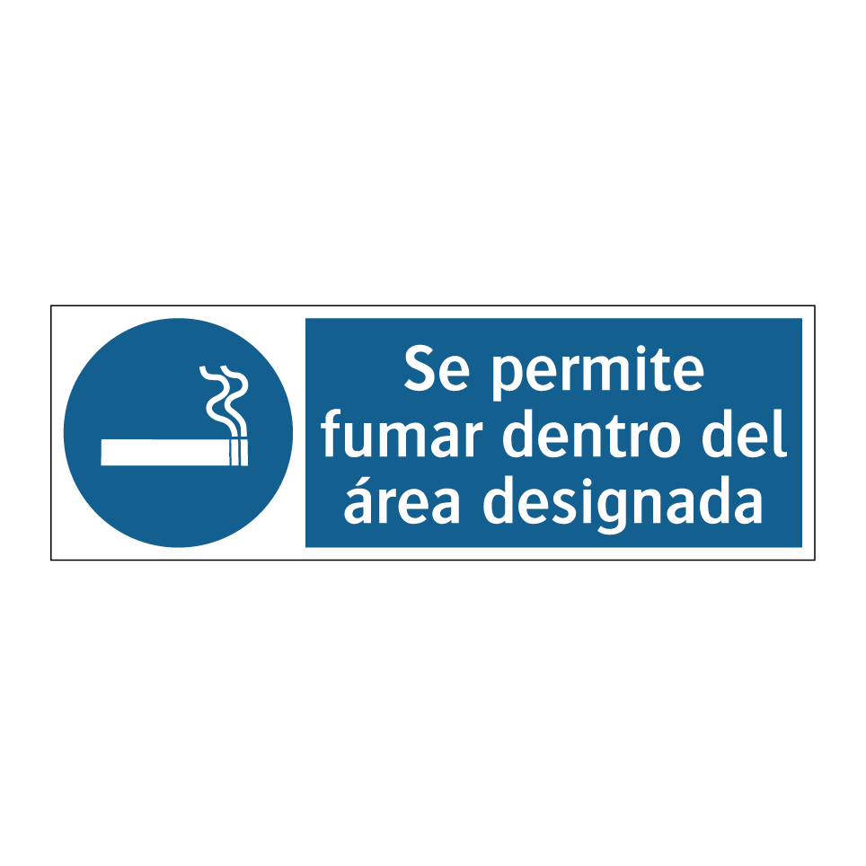 Se permite fumar dentro del área designada