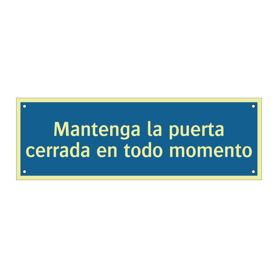 Mantenga la puerta cerrada en todo momento