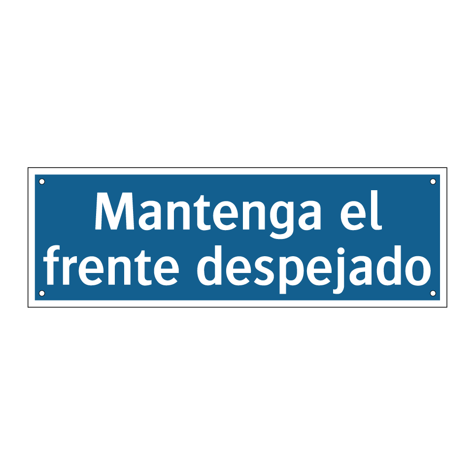 Mantenga el frente despejado