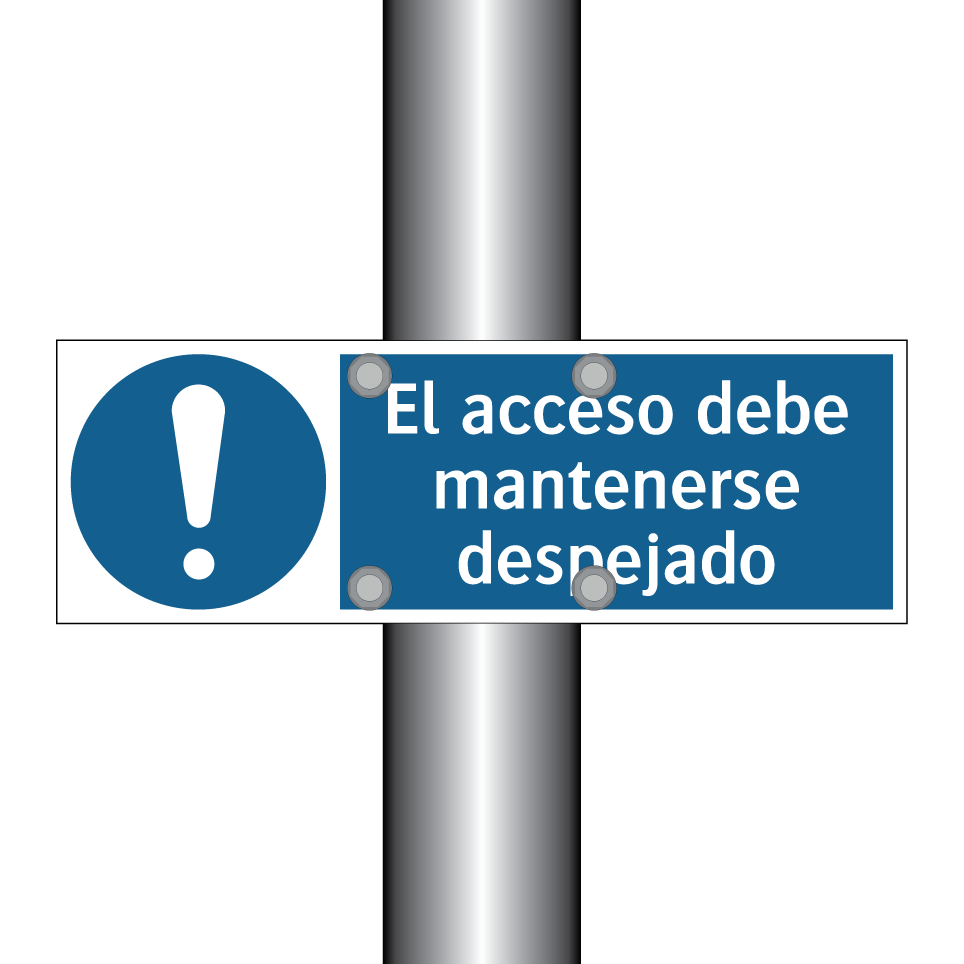 El acceso debe mantenerse despejado